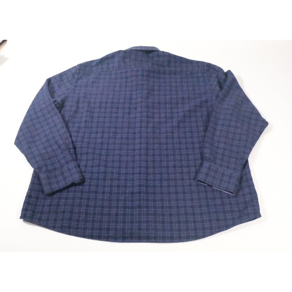 Johnston & Murphy Shirt Mens XXL Blue Plaid Button Up Long Sleeve Cotton Casual - Picture 2 of 7